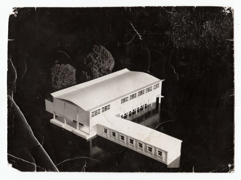 Klub Sportowy Orzeł w Warszawie, Autorzy: Maciej Nowicki i Zbigniew Karpiński; 1938-1939. Makieta Klub Sportowy Orzeł w Warszawie, Autorzy: Maciej Nowicki i Zbigniew Karpiński; 1938-1939. Makieta