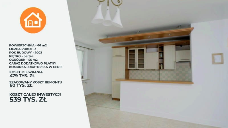 JEDYNKA. Znajdowała się w budynku, który z zewnątrz nie zachęcał naszej bohaterki do zamieszkania. Ale po wejściu do środka Dominika mile się zaskoczyła. To mieszkanie miało największy metraż i spory ogródek, a także dużo terenów zielonych wokół. Wymagało w zasadzie tylko odświeżenia i zmniejszenia przedpokoju.