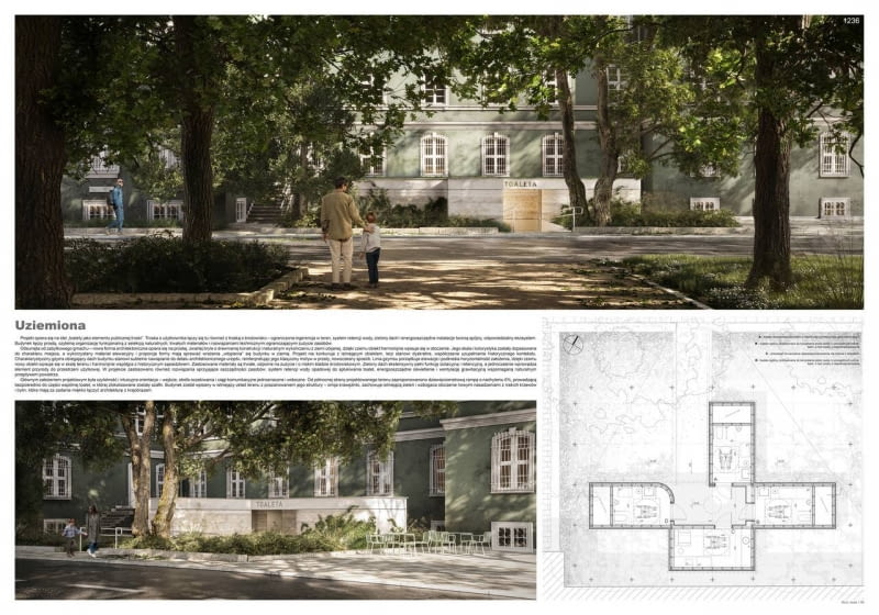 Grand Prix Konkursu Geberit „Projekt Łazienki 2025” przyznano pracy nr 1236 zatytułowanej UZIEMIONA, autorstwa Jakuba Miśniakiewicza. Grand Prix Konkursu Geberit „Projekt Łazienki 2025” przyznano pracy nr 1236 zatytułowanej UZIEMIONA, autorstwa Jakuba Miśniakiewicza.