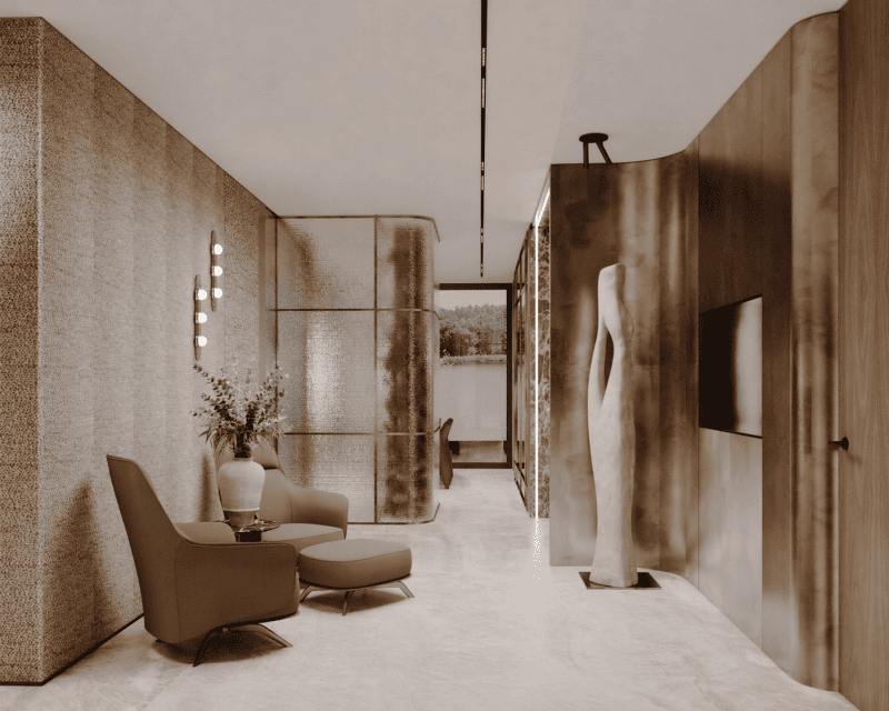 Dom nad jeziorem wpisany w pejzaż