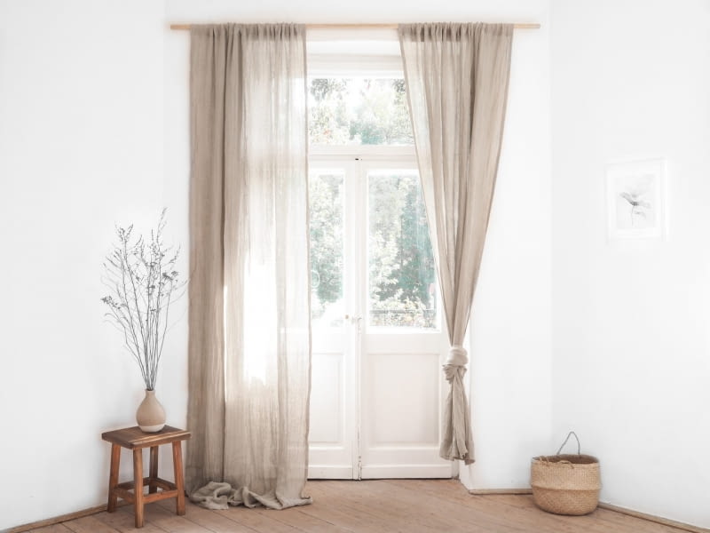 Firana z lnianego muślinu | natural linen Firana z lnianego muślinu | natural linen
