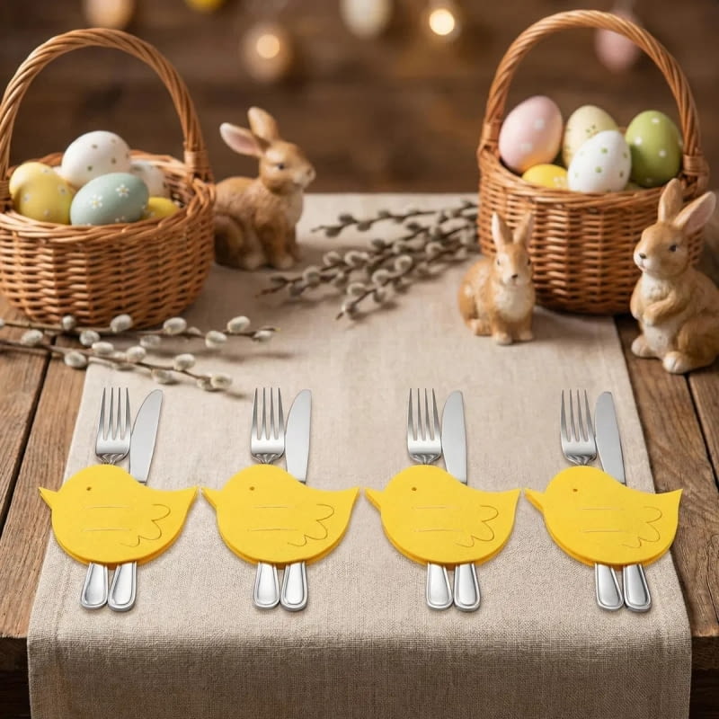 Filcowe etui na sztućce Ptaszek (Altom Design), żółte, 4 szt, 8,99 zł, garneczki.pl Filcowe etui na sztućce Ptaszek (Altom Design), żółte, 4 szt, 8,99 zł, garneczki.pl