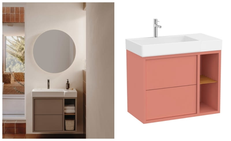 Roca Tura Unik Zestaw szafka podumywalkowa 80x43x60 cm terakota + umywalka meblowa biała Roca Tura Unik Zestaw szafka podumywalkowa 80x43x60 cm terakota + umywalka meblowa biała