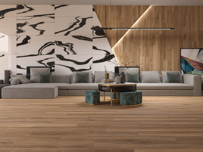 Jeżeli zależy nam na trwałym i łatwym w pielęgnacji wykończeniu podłogi w salonie, które będzie służyć przez wiele lat, warto zainwestować w płytki gresowe naśladujące naturalny rysunek drewna KOMFORT Jeżeli zależy nam na trwałym i łatwym w pielęgnacji wykończeniu podłogi w salonie, które będzie służyć przez wiele lat, warto zainwestować w płytki gresowe naśladujące naturalny rysunek drewna KOMFORT