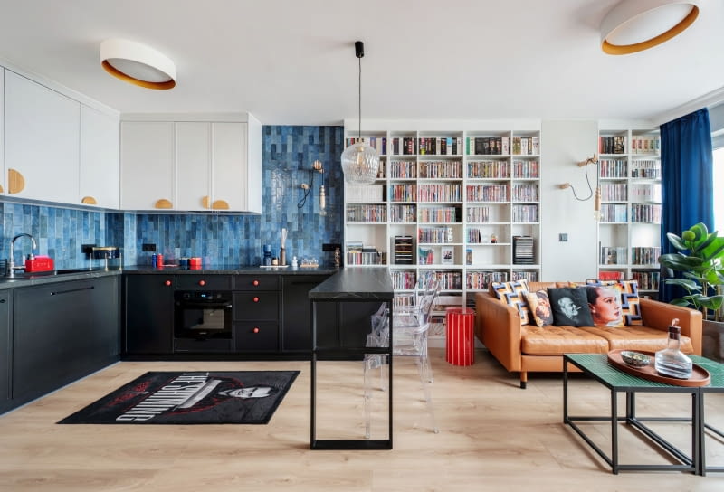 Aranżacja mieszkania inspirowana filmem - projekt Pracowni O Z KRESKĄ Aranżacja mieszkania inspirowana filmem - projekt Pracowni O Z KRESKĄ