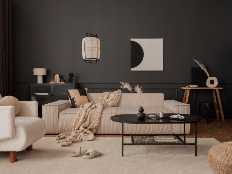 Czarne ściany - pomysły na aranżację