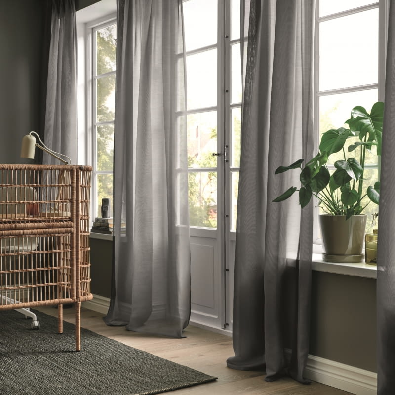 Firanki STENFRÖ, 2 szt, szare, na taśmie, 145 x 300 cm, 49,99 zł, ikea.com