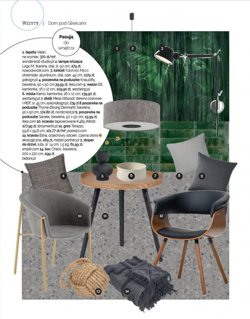 Meble i dodatki pasujące do prezentowanych wnętrz Meble i dodatki pasujące do prezentowanych wnętrz