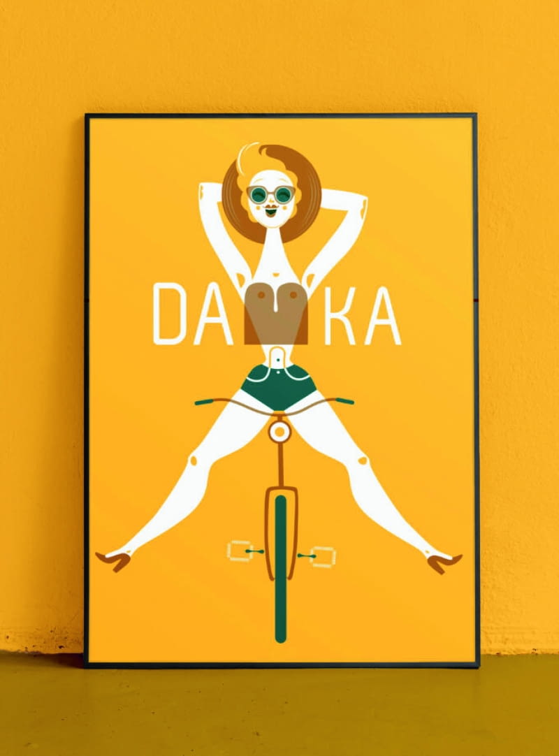 Plakat „Damka”, w dwóch wersjach kolory stycznych – żółtej i różowej. Druk na papierze plakatowym o gramaturze 225 g/m2. Rozmiar 50 x 70 cm, 180 zł, do kupienia w nioska.com