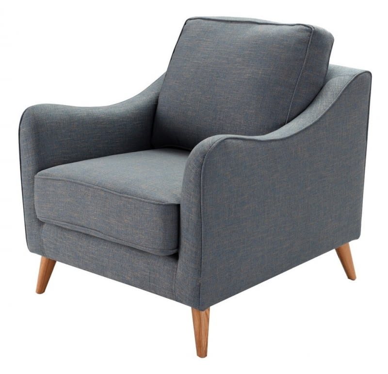 Venuste denim, tkanina i drewno, 78 x 90 cm, wys. 90 cm, 1704 zł.