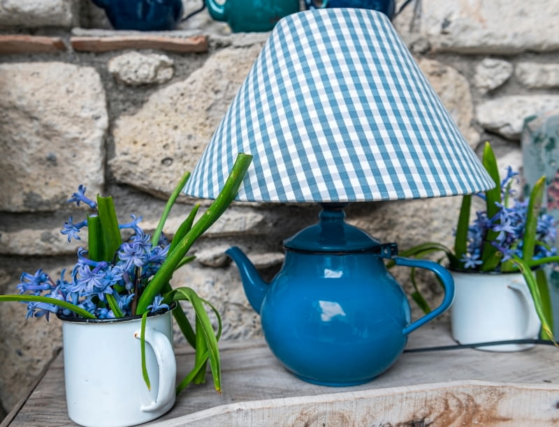 Abażur oklejony tkaniną