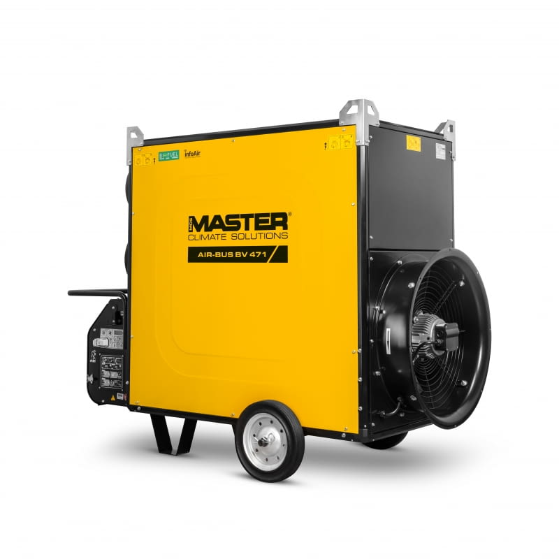 Seria Master Air Bus - mobilne nagrzewnice olejowe z odprowadzaniem spalin z systemem zdalnego monitorowania InfoAir – zgłaszający Dantherm Group Sp. z o.o., producent Dantherm Group S.p.A.