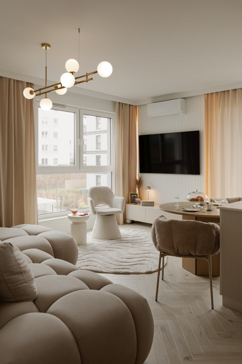 Monochromatyczny apartament w Gdyni