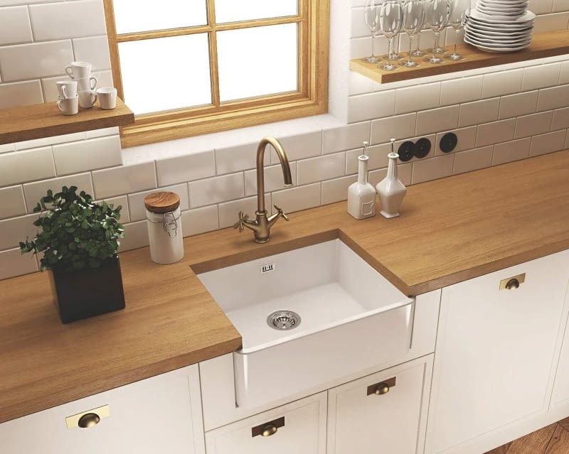 Zlewozmywak ceramiczny 1-komorowy Sabor biały DEANTE Zlewozmywak ceramiczny 1-komorowy Sabor biały DEANTE