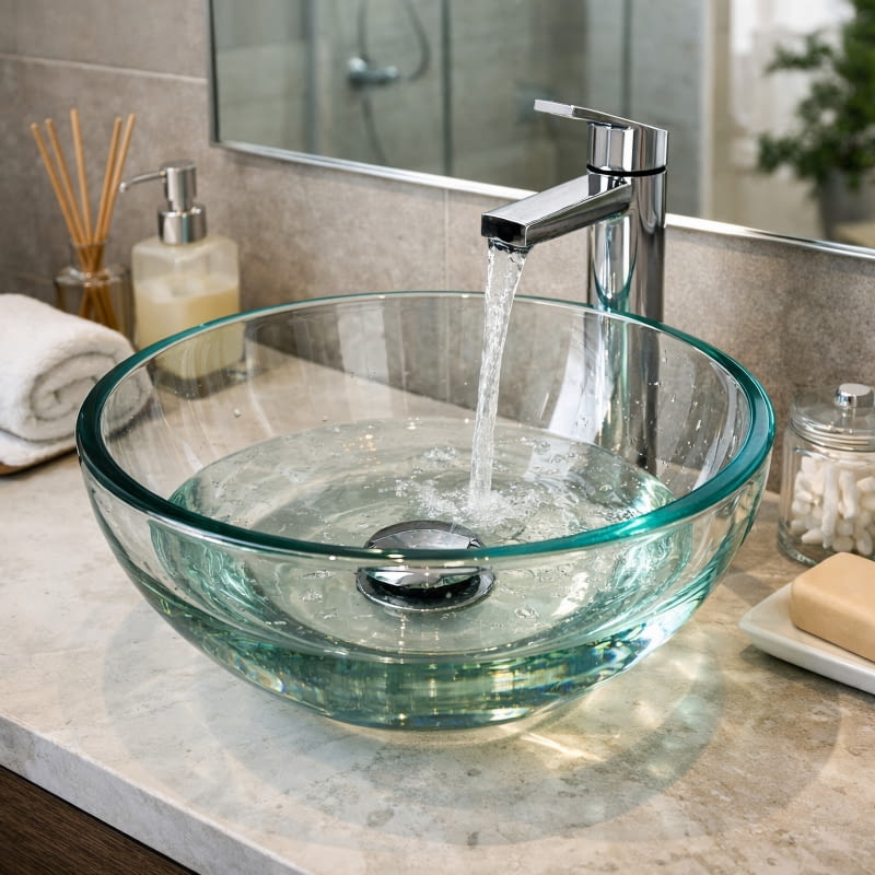 Przezroczysta umywalka