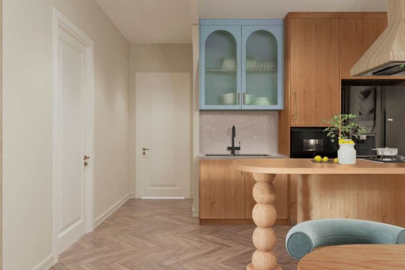 Dąb Carpenter Jasny PD3121, Saviano Beige PK9047, Niebieski KredowyPu2009