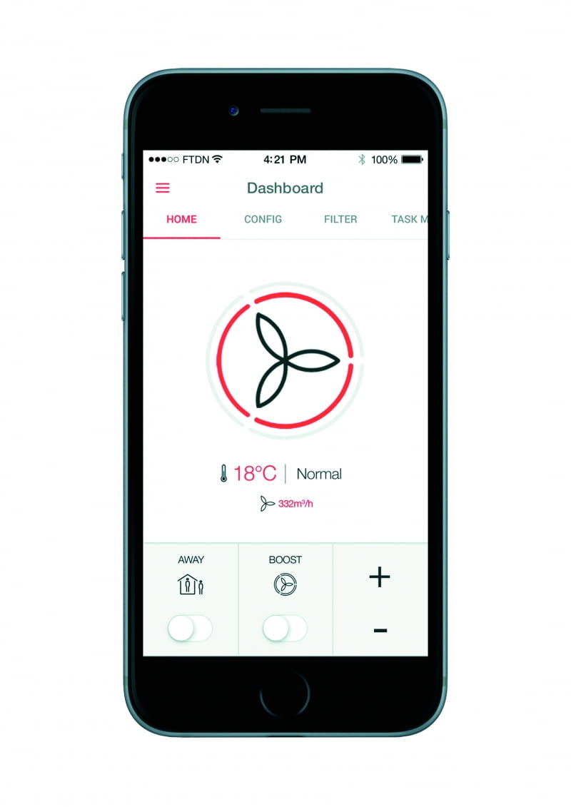 W wentylacji mechanicznej z rekuperacją do wyboru są różne opcje sterowania, w tym zdalnie za pomocą aplikacji na smartfonie bądź tablecie