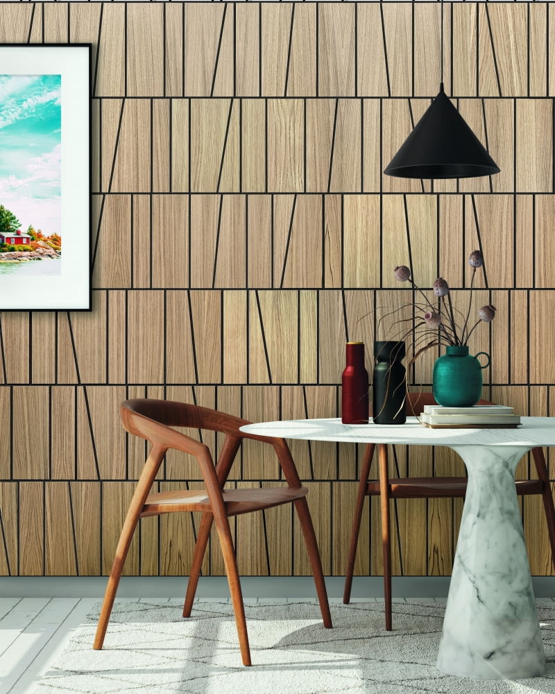 Współczesne wnętrza kochają wzory i tekstury. Dobrze prezentują się w nich frezowane panele. Na zdjęciu panel z fornirowanego, czarnego MDF-u firmy Lagrus.