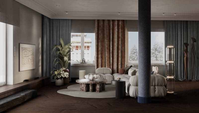Z widokiem na park: warszawski penthouse projektu MODEKO Studio Z widokiem na park: warszawski penthouse projektu MODEKO Studio
