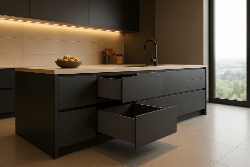 Nowoczesne rozwiązania w kuchni obejmują nie tylko inteligentne urządzenia, lecz także systemy ułatwiające przechowywanie i organizację pracy. Nowoczesne rozwiązania w kuchni obejmują nie tylko inteligentne urządzenia, lecz także systemy ułatwiające przechowywanie i organizację pracy.