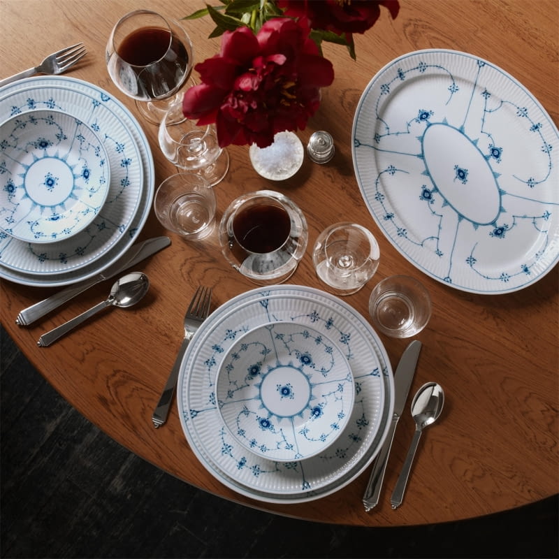 Blue Fluted Plain Dish, 36.5 cm