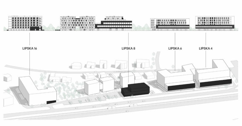 Ulica Lipska w Krakowie - pierzeja Ulica Lipska w Krakowie - pierzeja