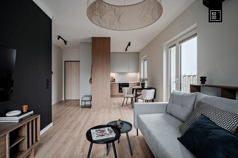 Nowoczesne mieszkanie pełne mocnych akcentów