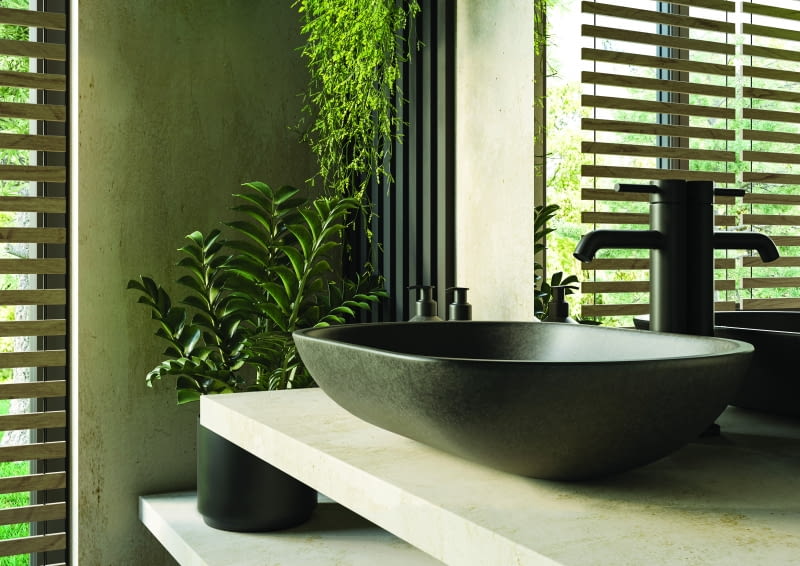 Umywalki z marmuru lub granitu łączą oryginalną teksturę, wytrzymałość i elegancki design.