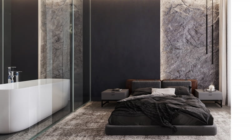 Sypialnia połączona z łazienką Sypialnia połączona z łazienką