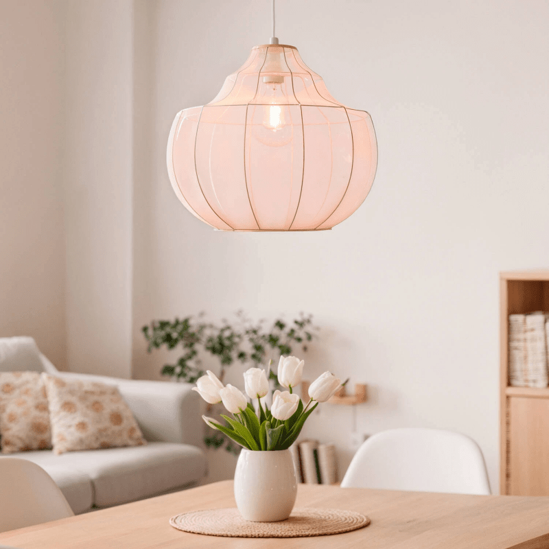 Lampa Wisząca z Metalu i Tkaniny Ayla