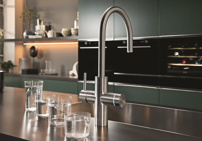 FRANKE bateria filtrująca Mythos Water Hub stalowa.