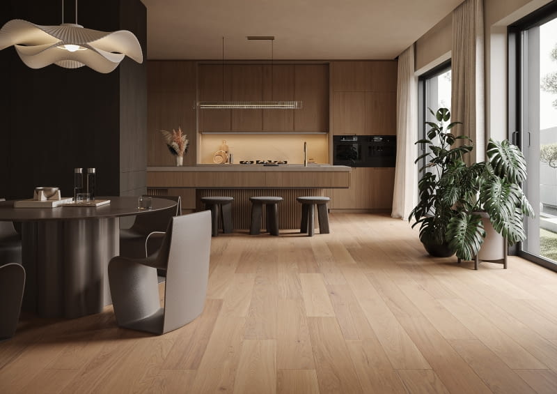 W podłodze hybrydowej drewniana warstwa dodaje wnętrzu elegancji i ciepła, mineralny rdzeń zaś gwarantuje odporność na wilgoć i uszkodzenia. W podłodze hybrydowej drewniana warstwa dodaje wnętrzu elegancji i ciepła, mineralny rdzeń zaś gwarantuje odporność na wilgoć i uszkodzenia.