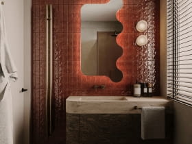 Czerwony kolor w łazience