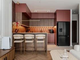 Burgundowy modern classic na Mokotowie