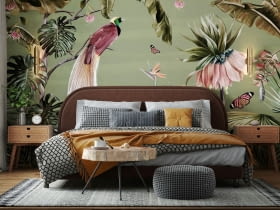 DIY - kwiatowy wzór na ścianie