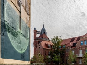 Mural Aura w inwestycji Sudea we Wrocławiu
