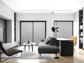 Minimalistyczne mieszkanie w czerni i bieli