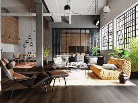 Elementy konstrukcyjne w aranżacji salonu