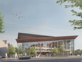 Nowa siedziba Teatru Muzycznego w Poznaniu. Widok od ul. Św. Marcin