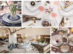 Świąteczny stół w stylowej oprawie z porcelaną Fyrklövern