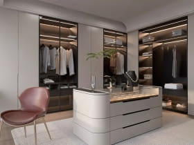 Biała garderoba – elegancka aranżacja w jasnej tonacji