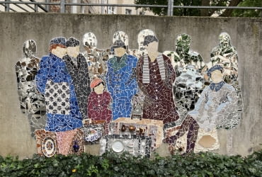 Mozaika "Przybyli" w Szczecinie