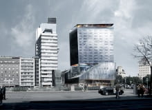 Wieżowiec przy Praterstrasse 1 we Wiedniu, zaprojektowany przez Jeana Nouvela. jean nouvel, wiedeń, austria, wieżowce, wieżowiec, hotel, Praterstrasse 1