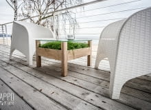 Stolik, stolik kawowy, polski projekt, MONOO, stolik z donicą, rośliny we wnętrzach