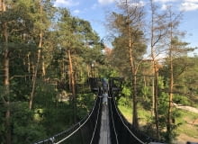 Park Dolina Wkry - space między koronami drzew, czyli ścieżka linowa. Park Dolina Wkry. Spacer w drzewach