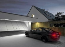 Projekt przebudowy - wizualizacje. Widok perspektywiczny na wjazd do garażu Projekt domu