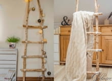 Śliczna drabina, które staje się praktycznym wieszakiem. DIY, drabina, zrób to sam