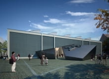 Projekt fasady libeskind, muzeum żydowskie, akademia, berlin, projekt