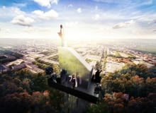 Wieża widokowa w Mielcu zwieńczona figurą Matki Boskiej Wieża widokowa w Mielcu zwieńczona figurą Matki Boskiej