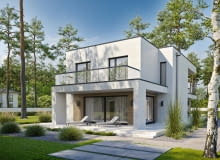 Kompaktowy dom piętrowy pozostawi więcej miejsca na działce – na ogród, taras czy po prostu przestrzeń do życia na zewnątrz
